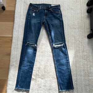 Rag & Bone, size 25, straight leg ripped Jean